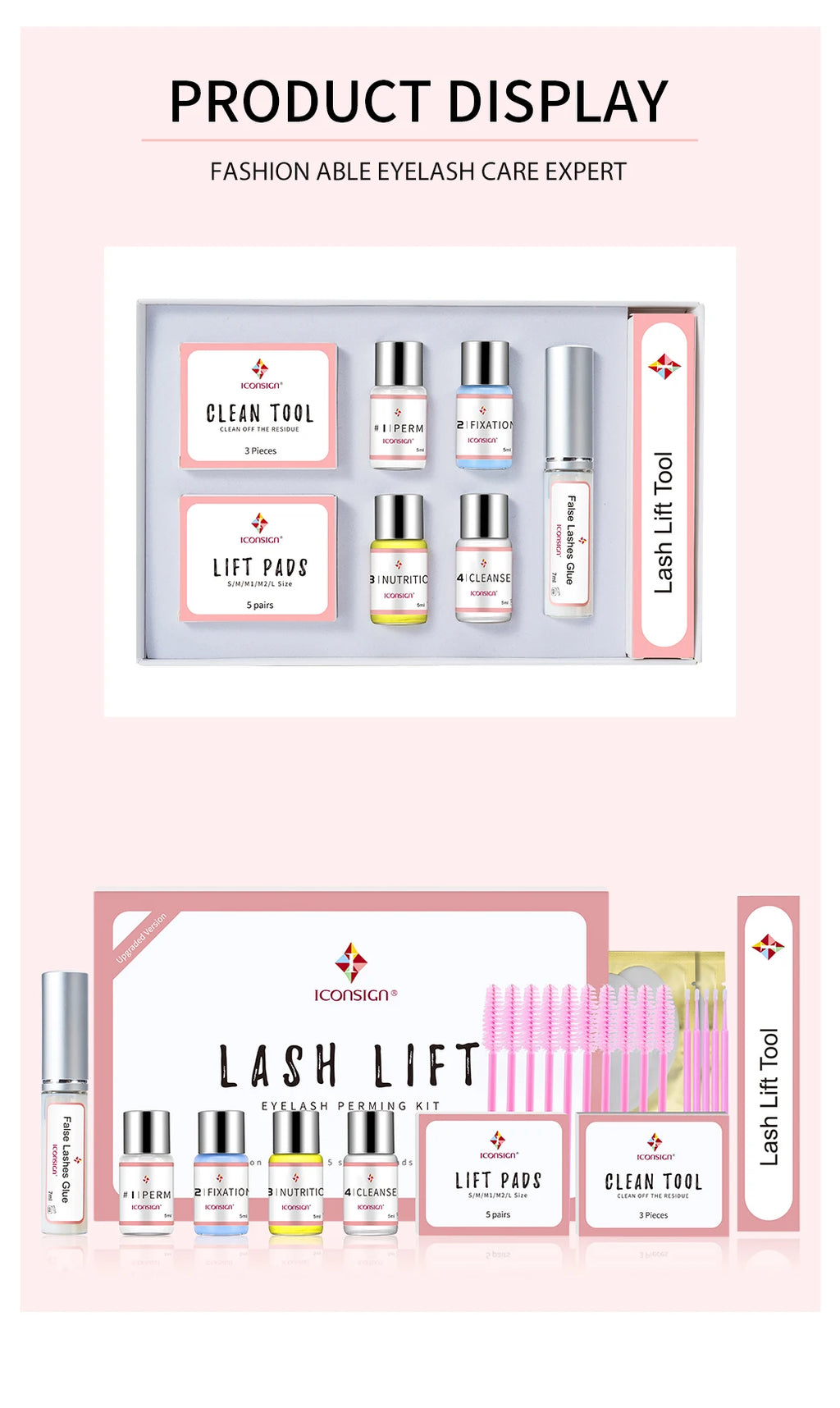 ICONSIGN Lash Lift Kit Lifting Eyelashes Lasting 6-8 Weeks - Upgraded