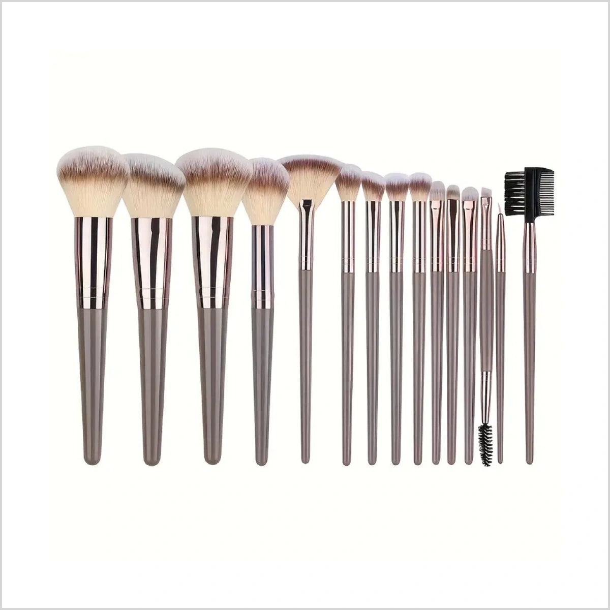 15 Pcs Makeup Brush Set with Bag – Foundation, Eyeshadow & Eyebrow Tools for Women UK