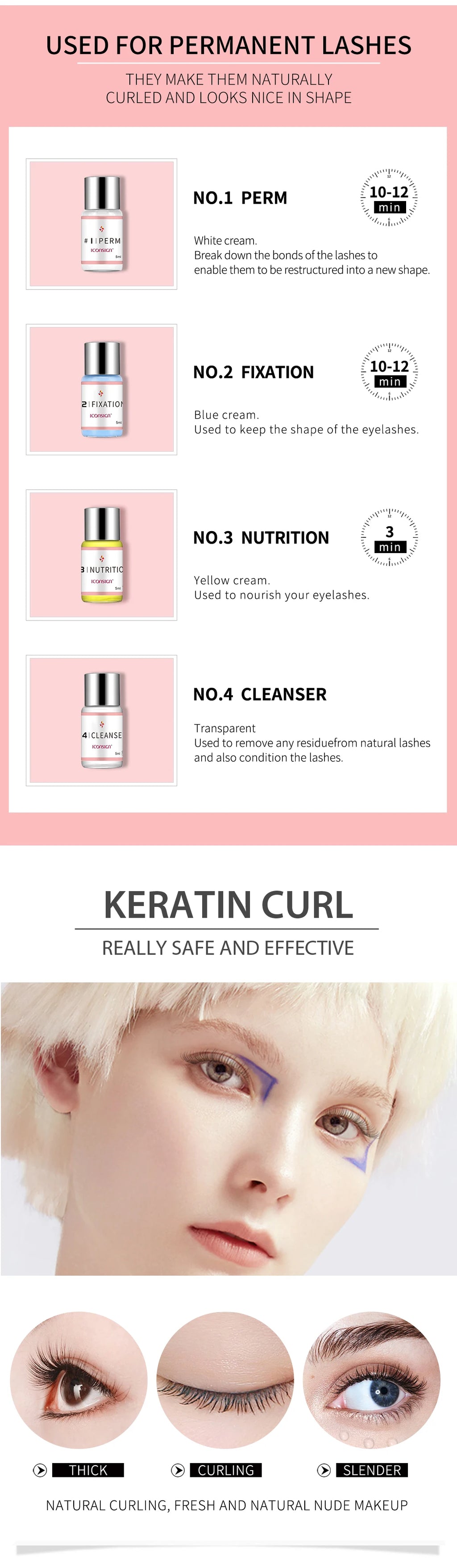 ICONSIGN Lash Lift Kit Lifting Eyelashes Lasting 6-8 Weeks - Upgraded